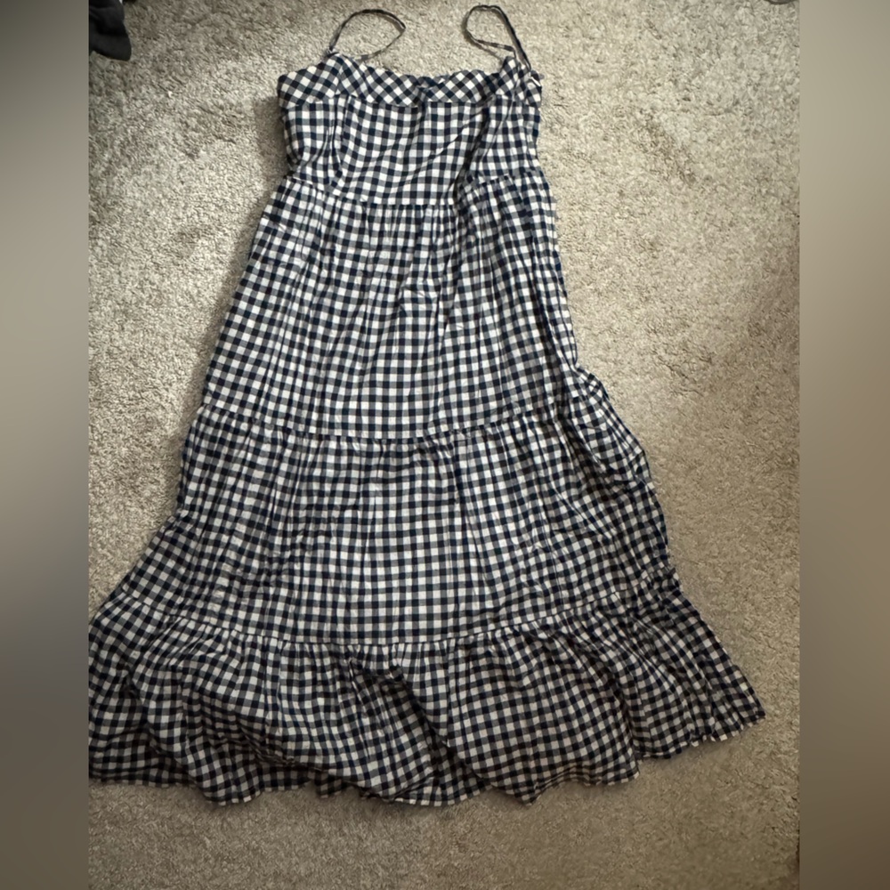 J Crew Gingham Maxi Dress